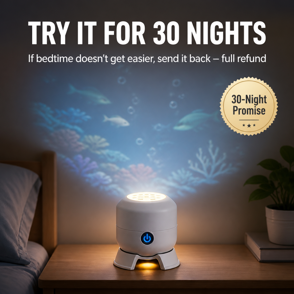 AquaSerene™ — Calm Restless Kids To Sleep With Gentle-Spinning Ocean Light
