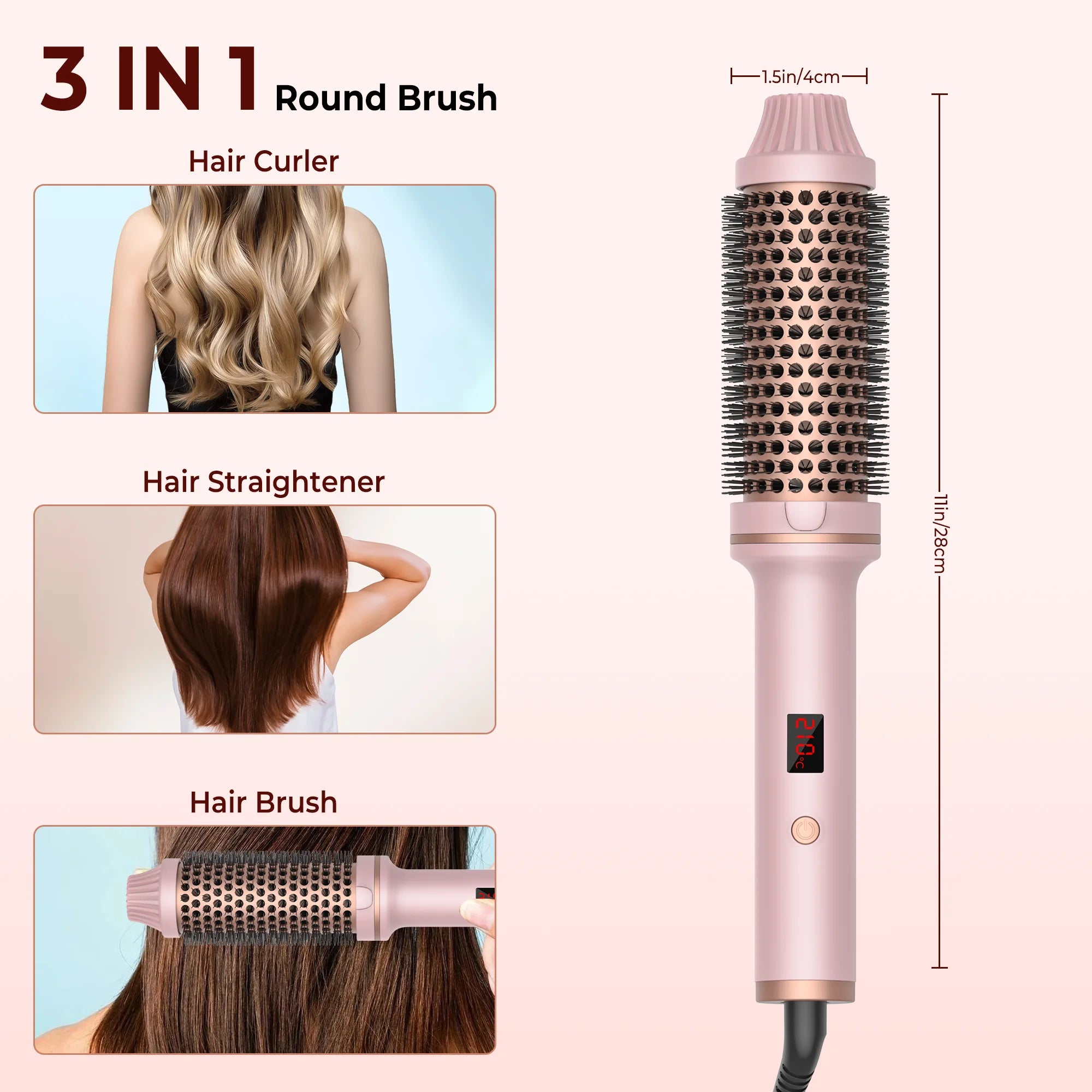 VelvetWave™ Curling Brush — Effortless Glamorous Curls That Last All Day