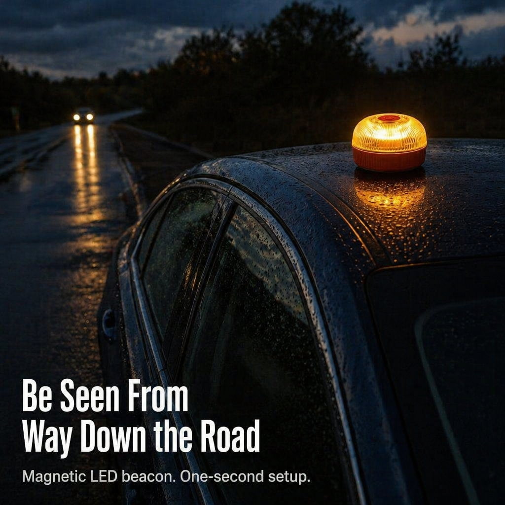 LuciPulse™ — Mount on Your Roof & Illuminate the Roadside Instantly
