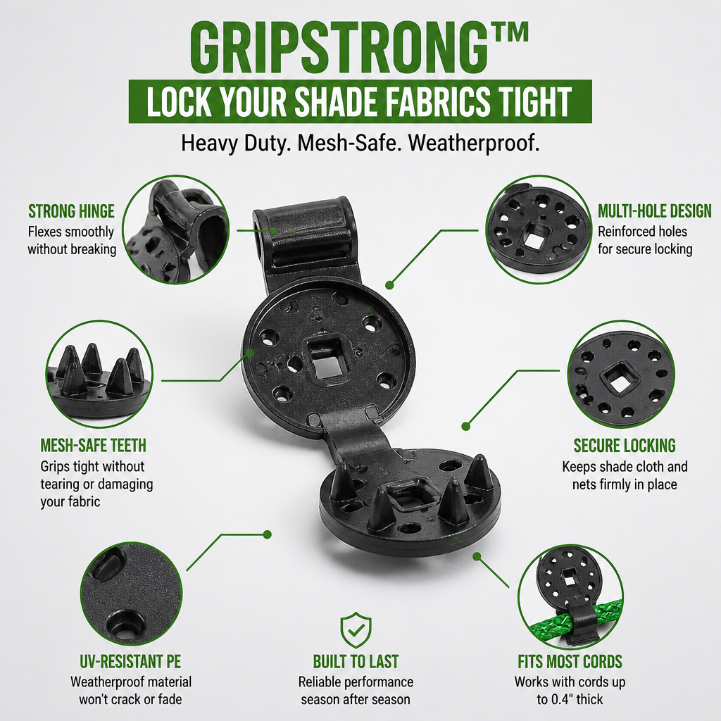 GripStrong™ — Lock Your Shade Fabrics Tight for Lasting Peace of Mind and Total Weather Defense
