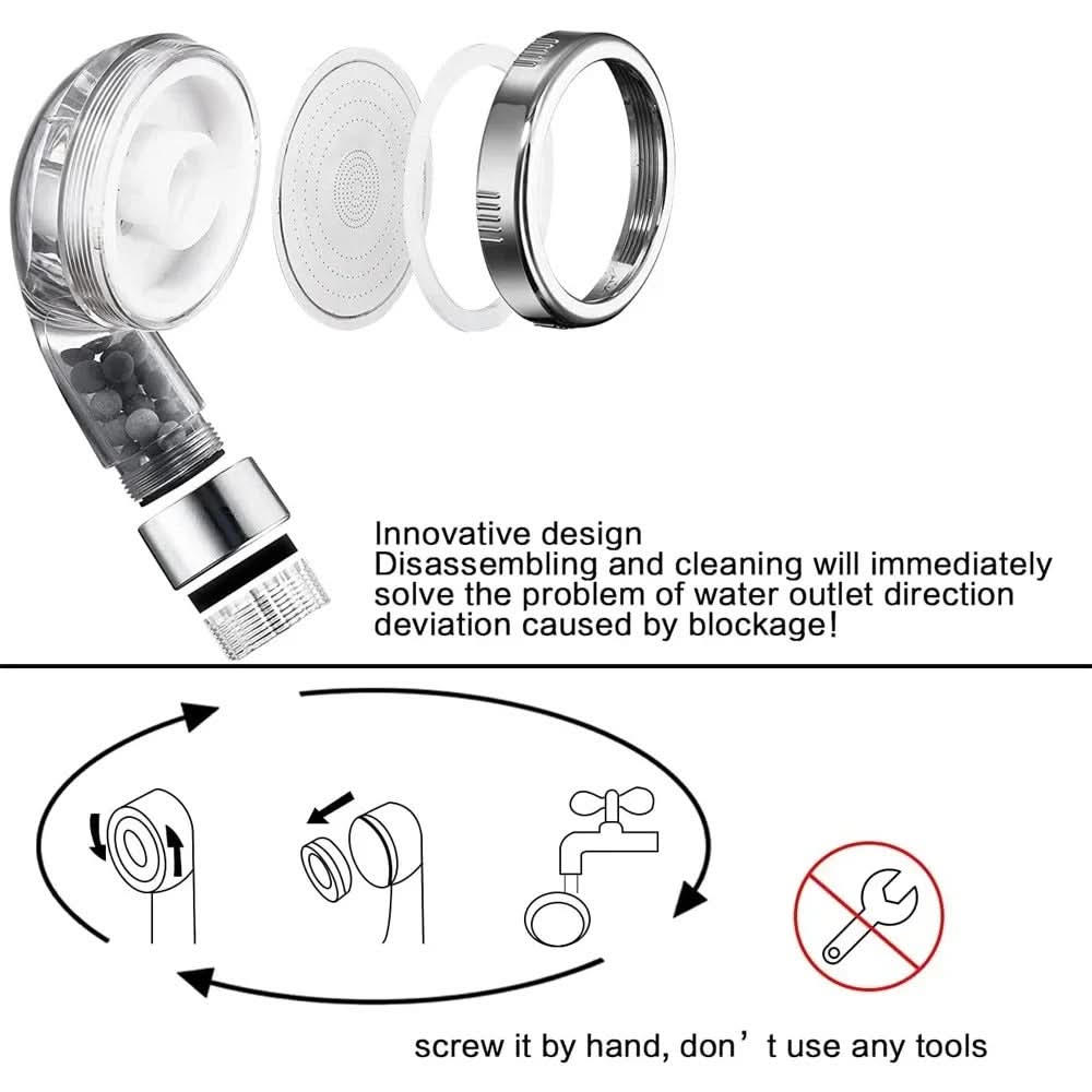 High Pressure Shower Head with Filter Beads
