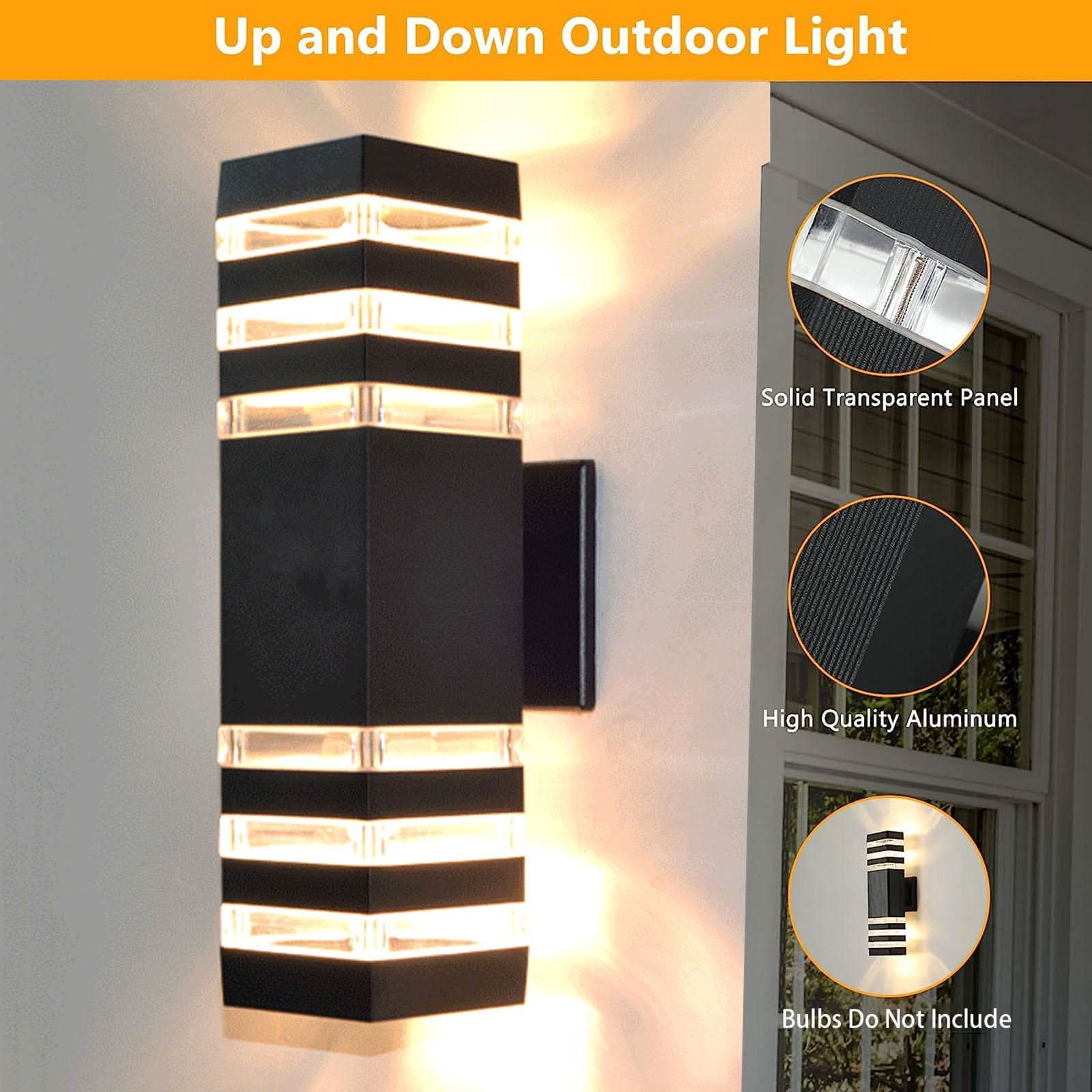 3-Tier Square Outdoor Wall Lamp in Black