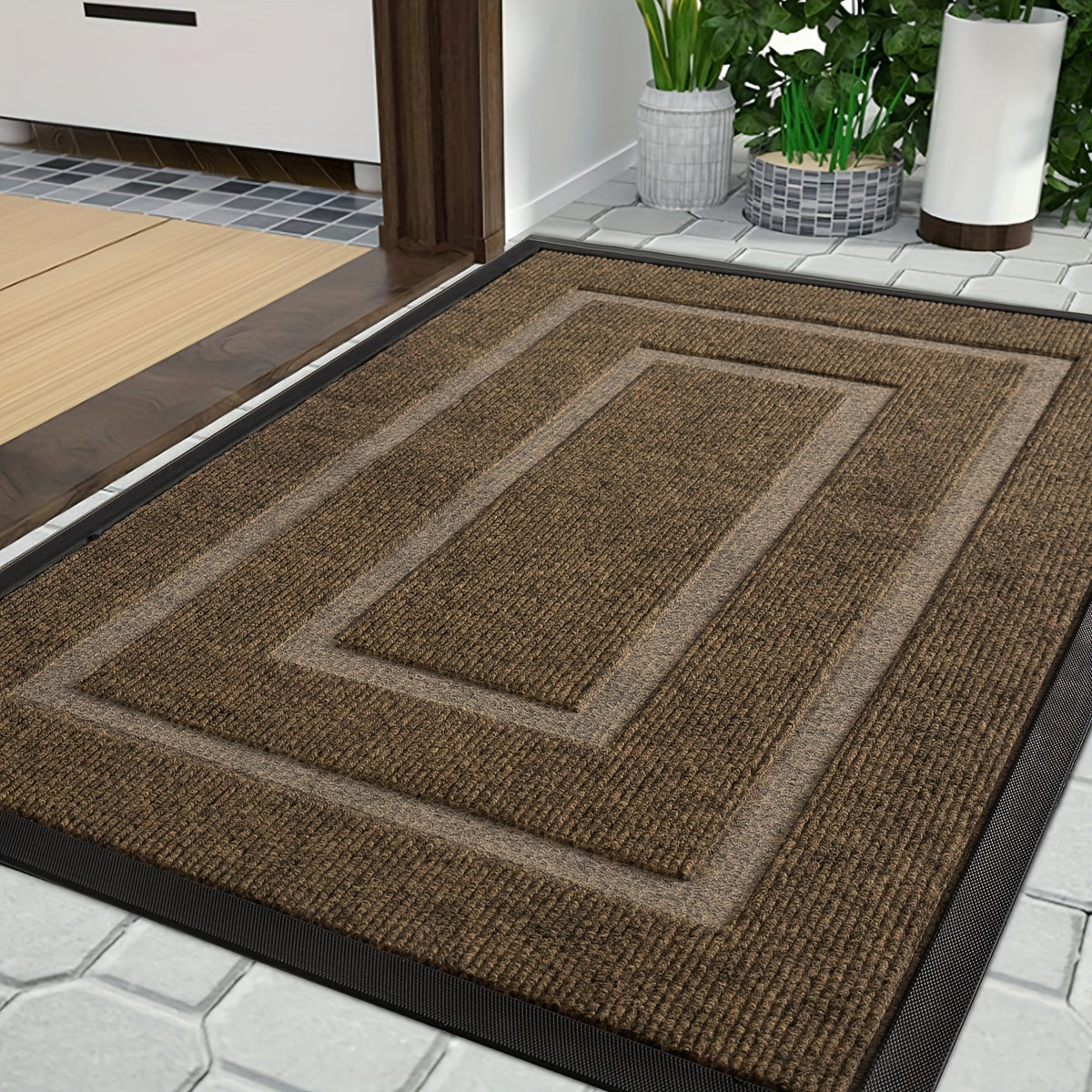 Stylish and Sturdy Welcome Mat for Holiday Entrances