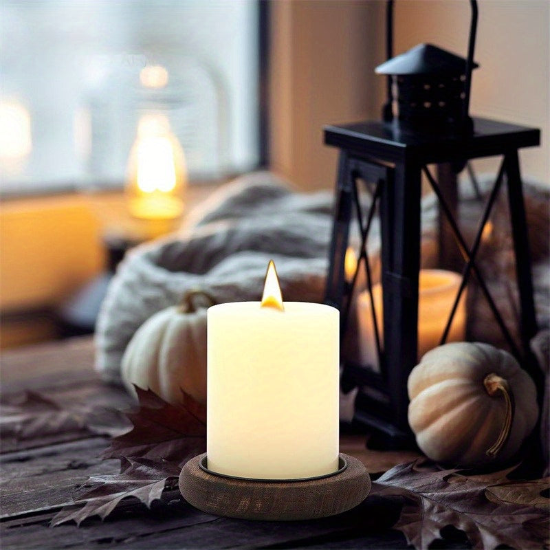 Natural Elegance Candle Holder with Tray for Home Decor