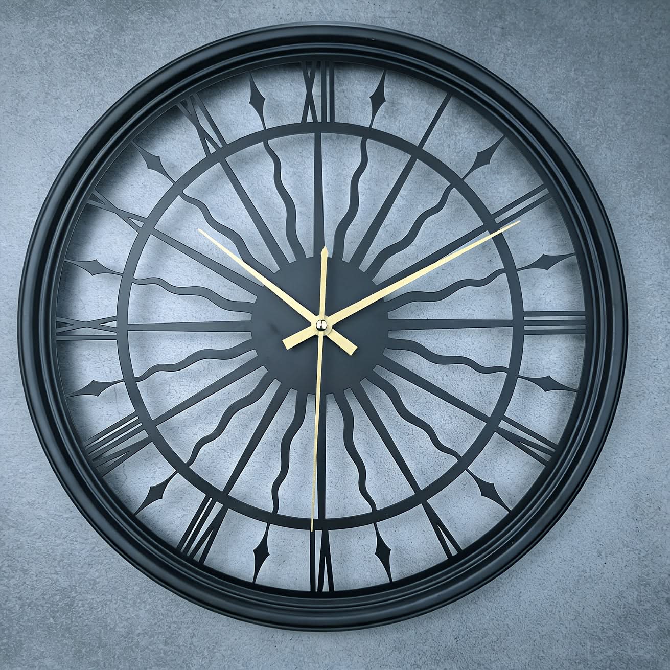 Silent Iron Art 3D Round Analog Wall Clock