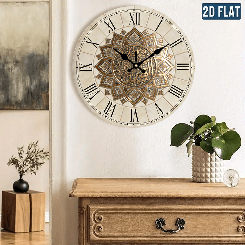 Vintage Roman Style Wooden Wall Clock