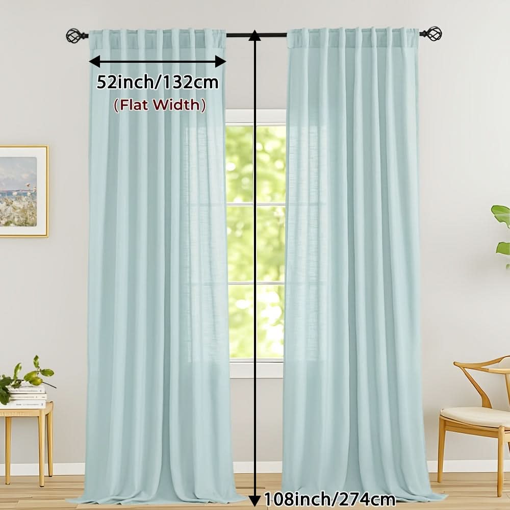 Flax Linen Sheer Curtains for Soft Light Filtering and Privacy