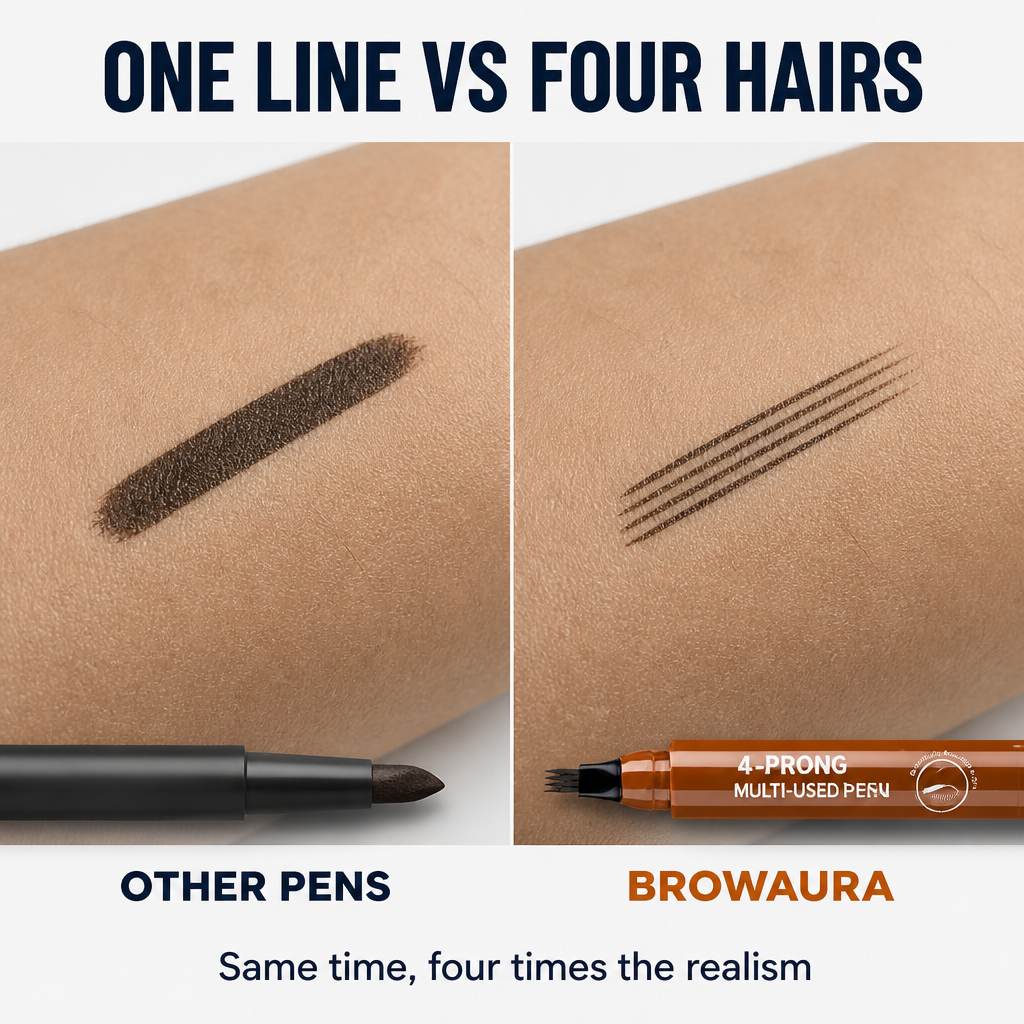 BrowAura™ — Instantly Cover Patchy Beard Areas Using Four Hair-Stroke Tips