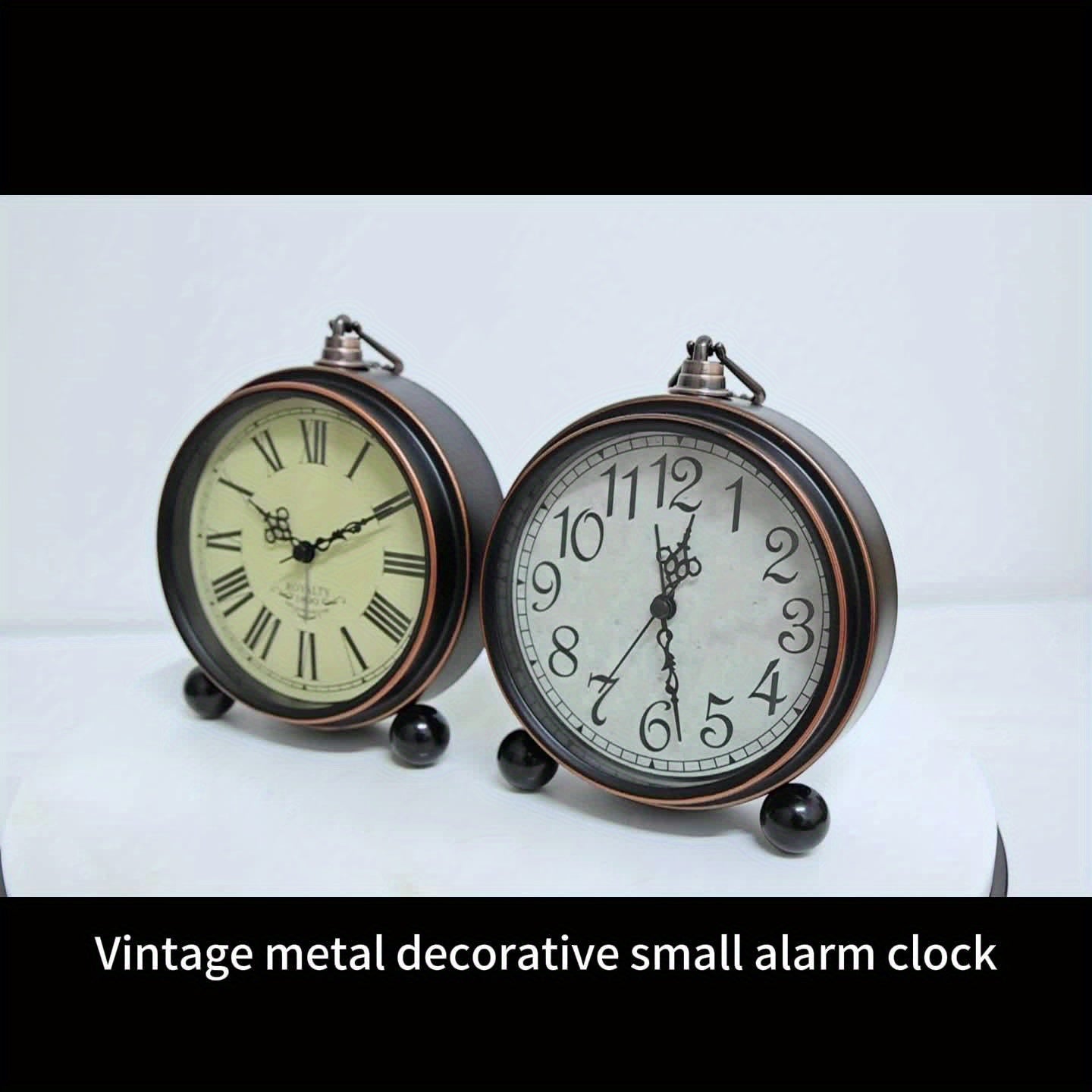 Classic European Metal Alarm Clock with Silent Operation