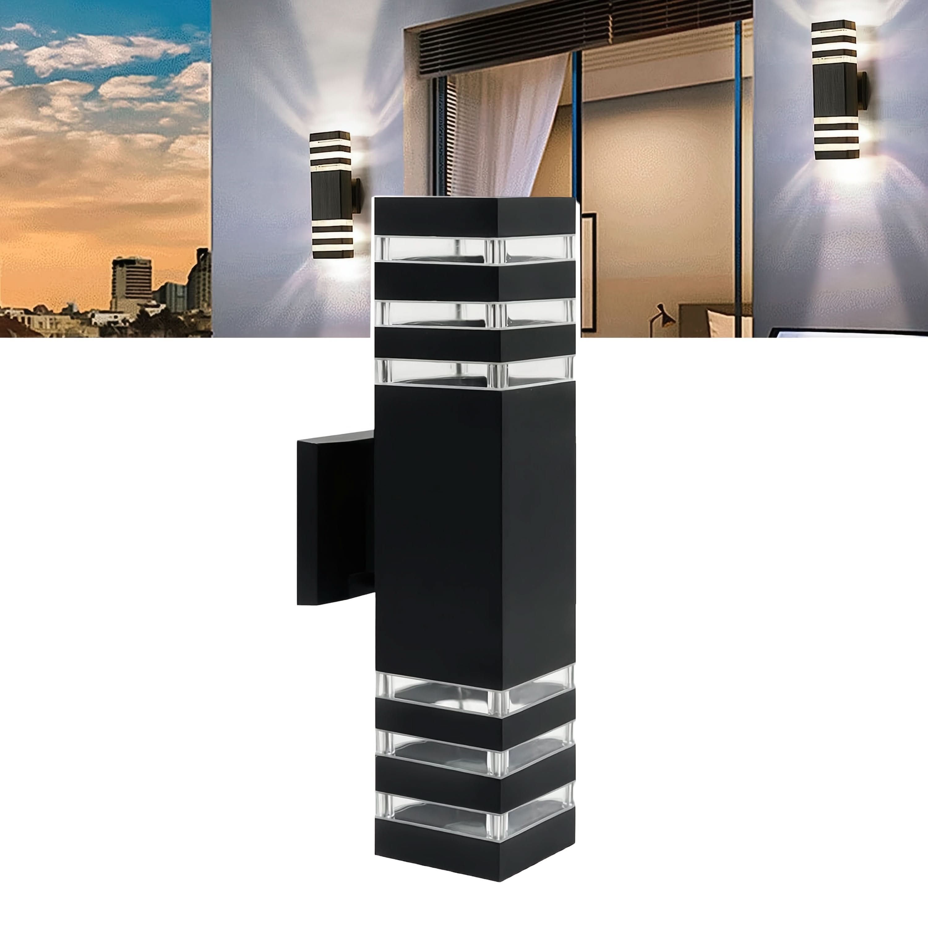 3-Tier Square Outdoor Wall Lamp in Black