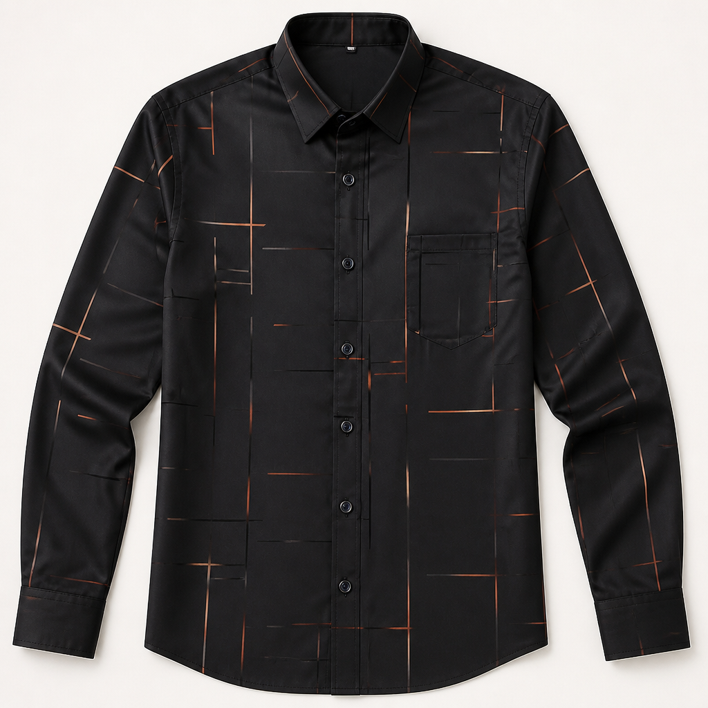 Ultra-LightPower™ – Breathable Stretch, Wrinkle-Free Line-Print Dress Shirt