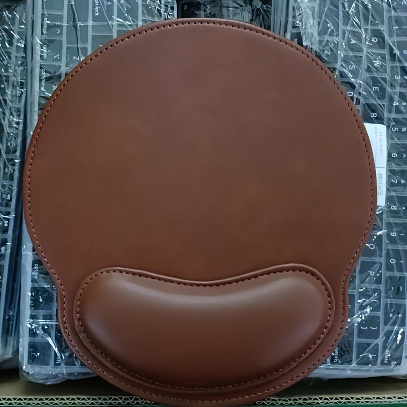 ErgoGrip - Stylish Non-Slip Faux Leather Mouse Pad in Brown