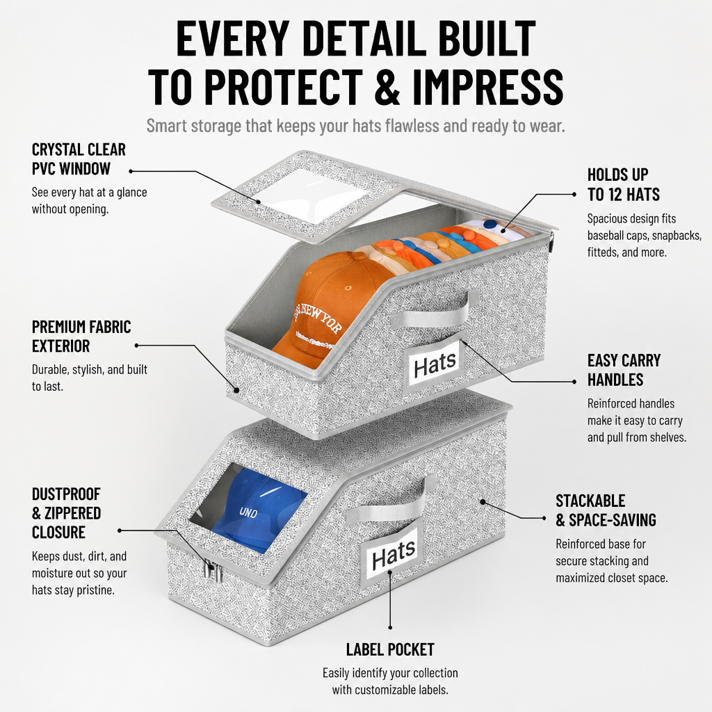 CapSilo™ — Rock-Solid Hat Storage That Keeps Your Collection Flawless and Ready to Impress