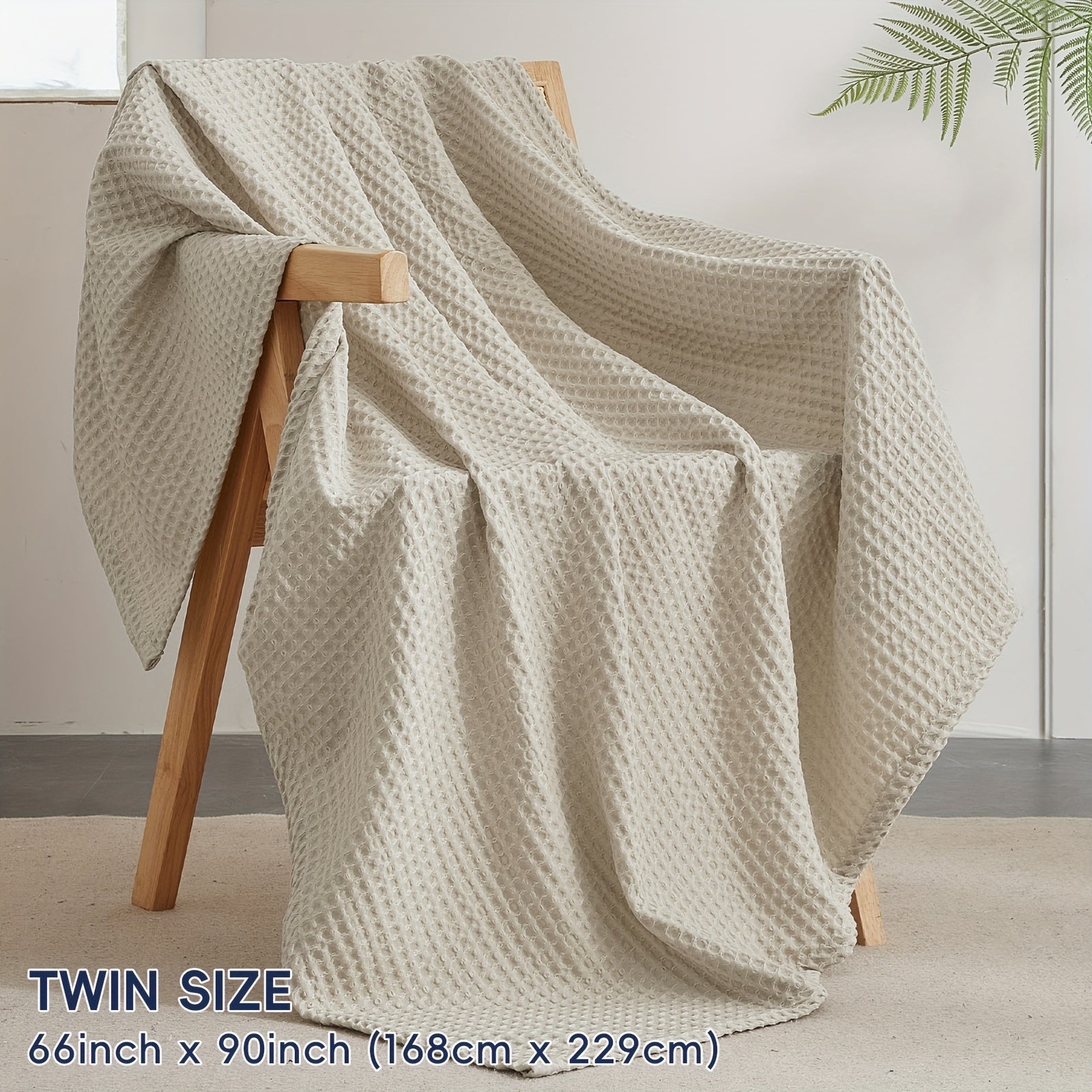 BREEZEWEAVE – All-Season Lightweight Waffle Blanket for Ultimate Comfort