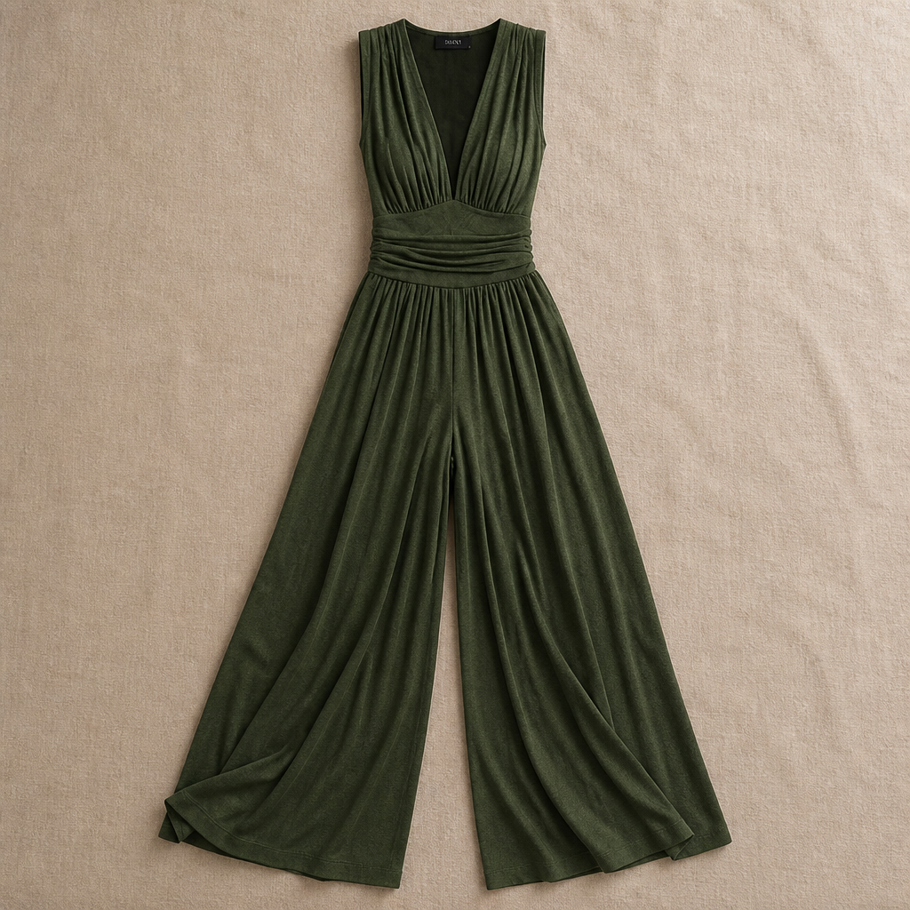 VeronaLuxe™ – Soft Ribbed Sleeveless Wide-Leg Jumpsuit