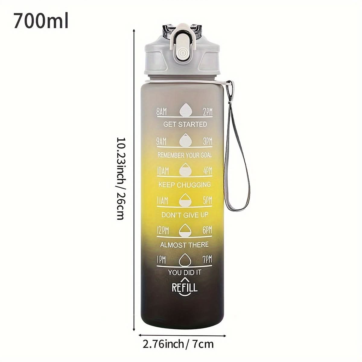 Gradient Water Bottle with Straw for Hydration