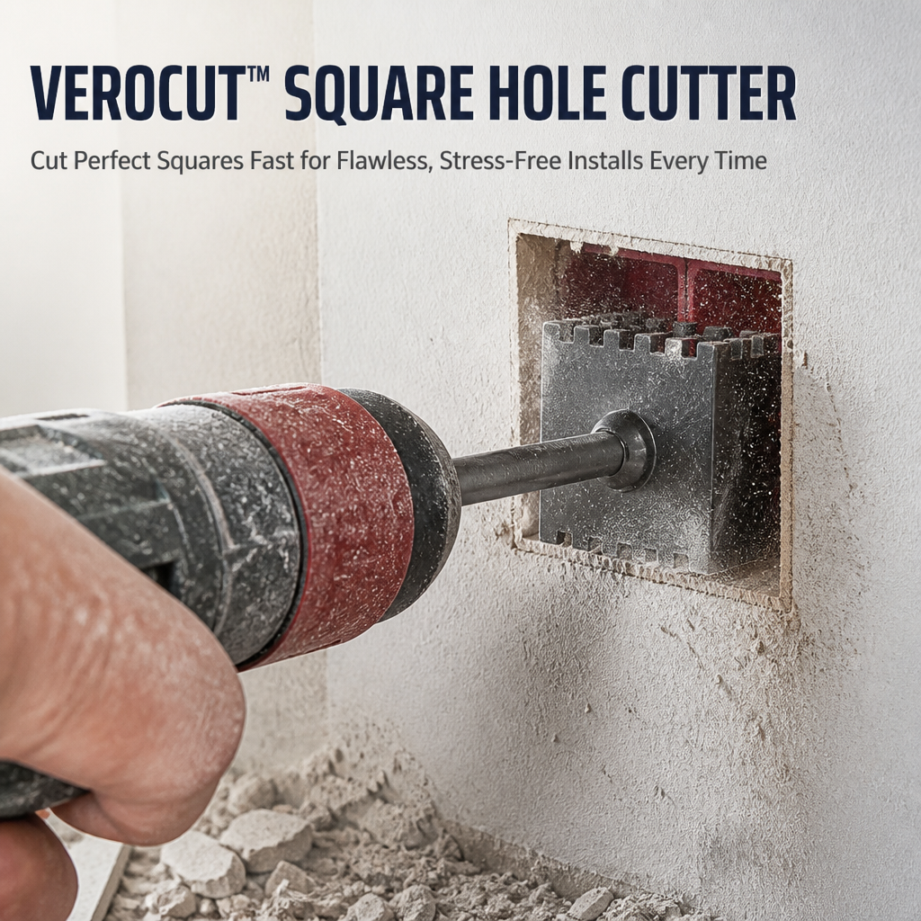 VeroCut™ Square Hole Cutter — Cut Perfect Squares Fast for Flawless, Stress-Free Installs Every Time
