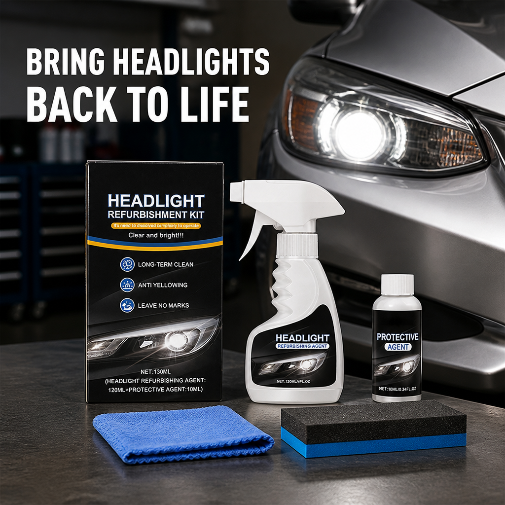 RadiantBeam™ Restoration Kit — Bring Your Headlights Back to Life and Own the Night with Crystal-Clear Confidence
