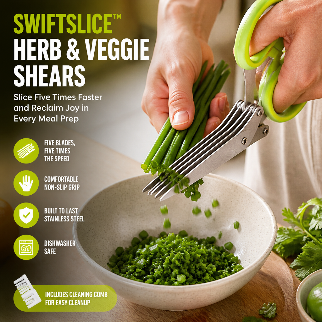 SwiftSlice™ Herb & Veggie Shears — Slice Five Times Faster and Reclaim Joy in Every Meal Prep
