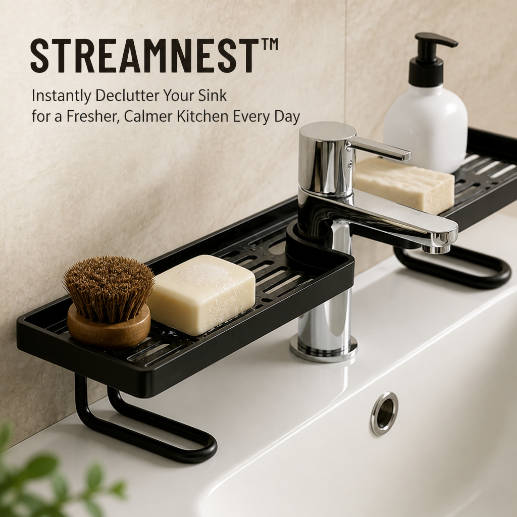 StreamNest™ — Instantly Declutter Your Sink for a Fresher, Calmer Kitchen Every Day