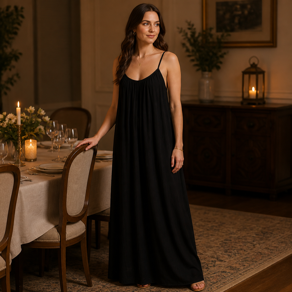 SilkenAura™ – Flowy Soft-Stretch Dress with a Second-Skin Feel