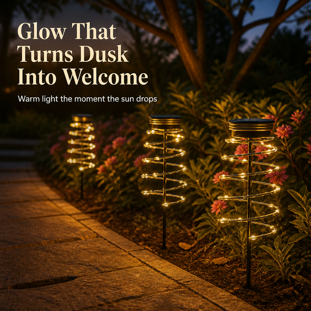 LumeSpiral™ — Transform Your Evenings with Effortless, Golden Outdoor Glow