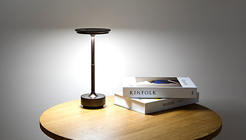 Wireless LED Desk Lamp with Touch Dimmer – Aluminum Build, IP44 Rated