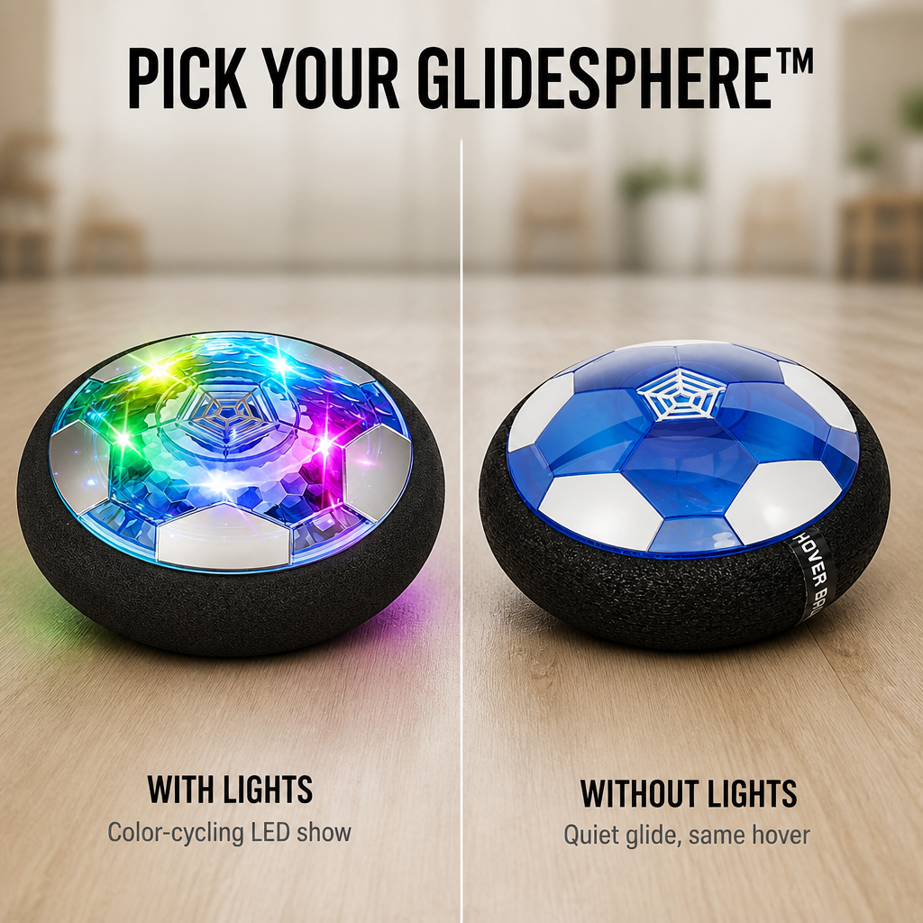 GlideSphere™ — Transform Rainy Days Into Indoor Soccer Fun Without Cracked Lamps