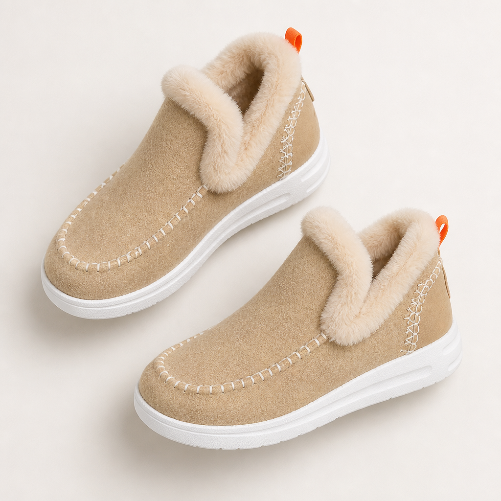 StrideEase™ – Warm Faux Fur-Lined Slip-On Winter Boots