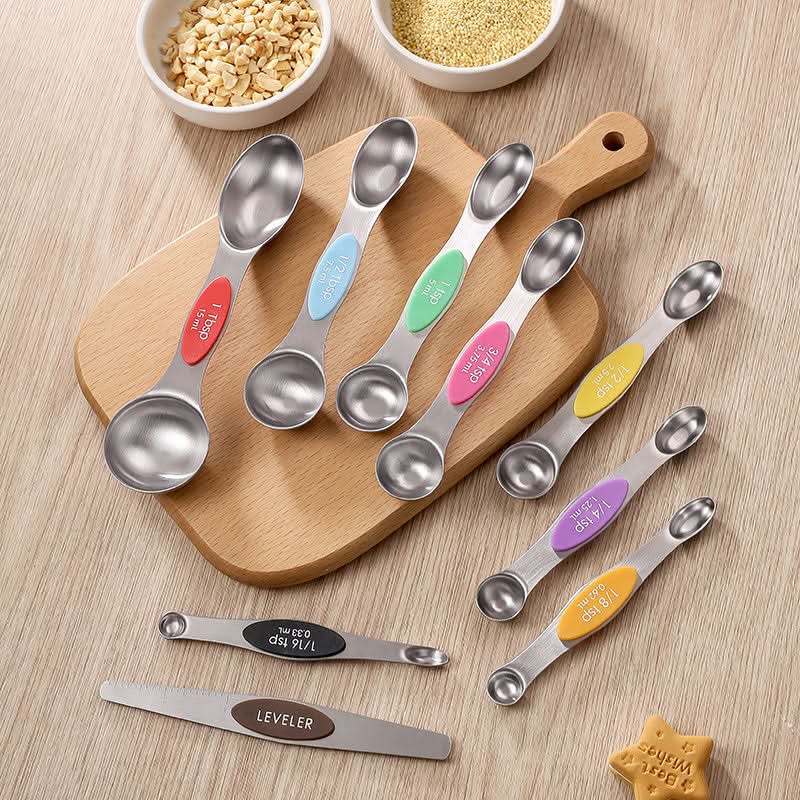Magnetic Measuring Spoons Set in Stainless Steel