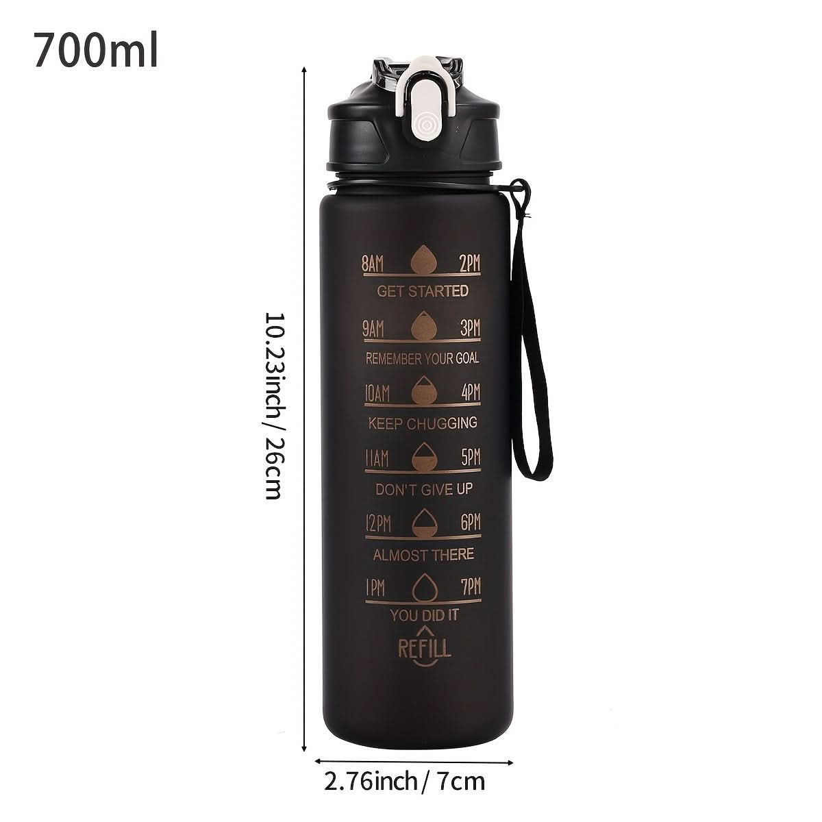 Gradient Water Bottle with Straw for Hydration
