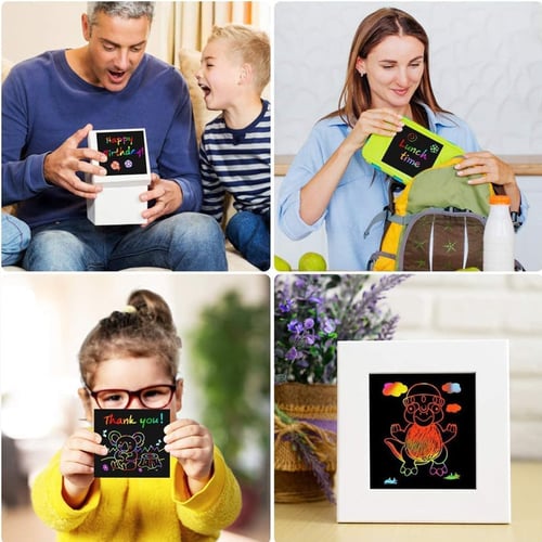 Rainbow Scratch Art Kit for Kids with Vibrant Colors