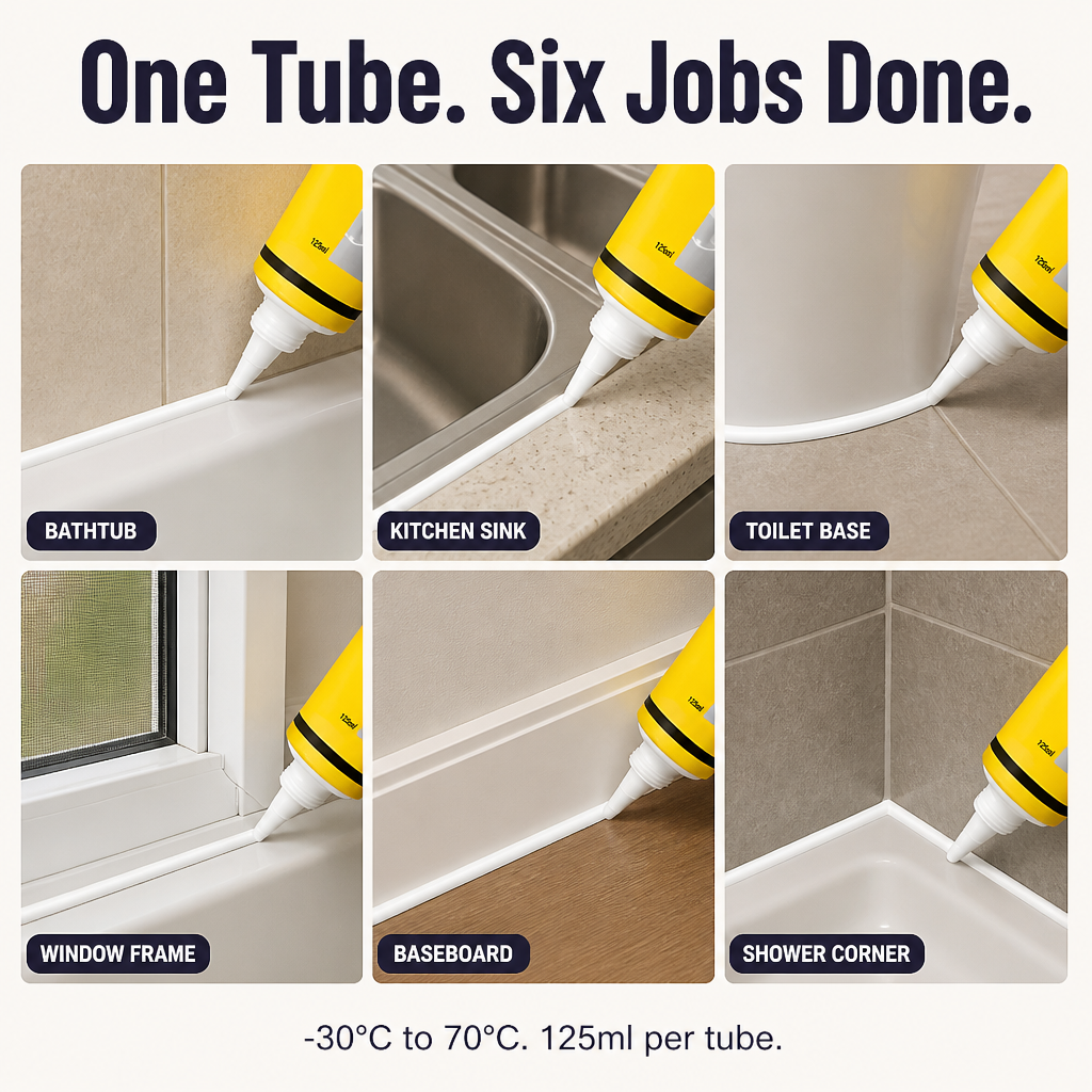 AquaShield™ — Reseal Kitchen and Bathroom Edges Without Using a Caulk Gun