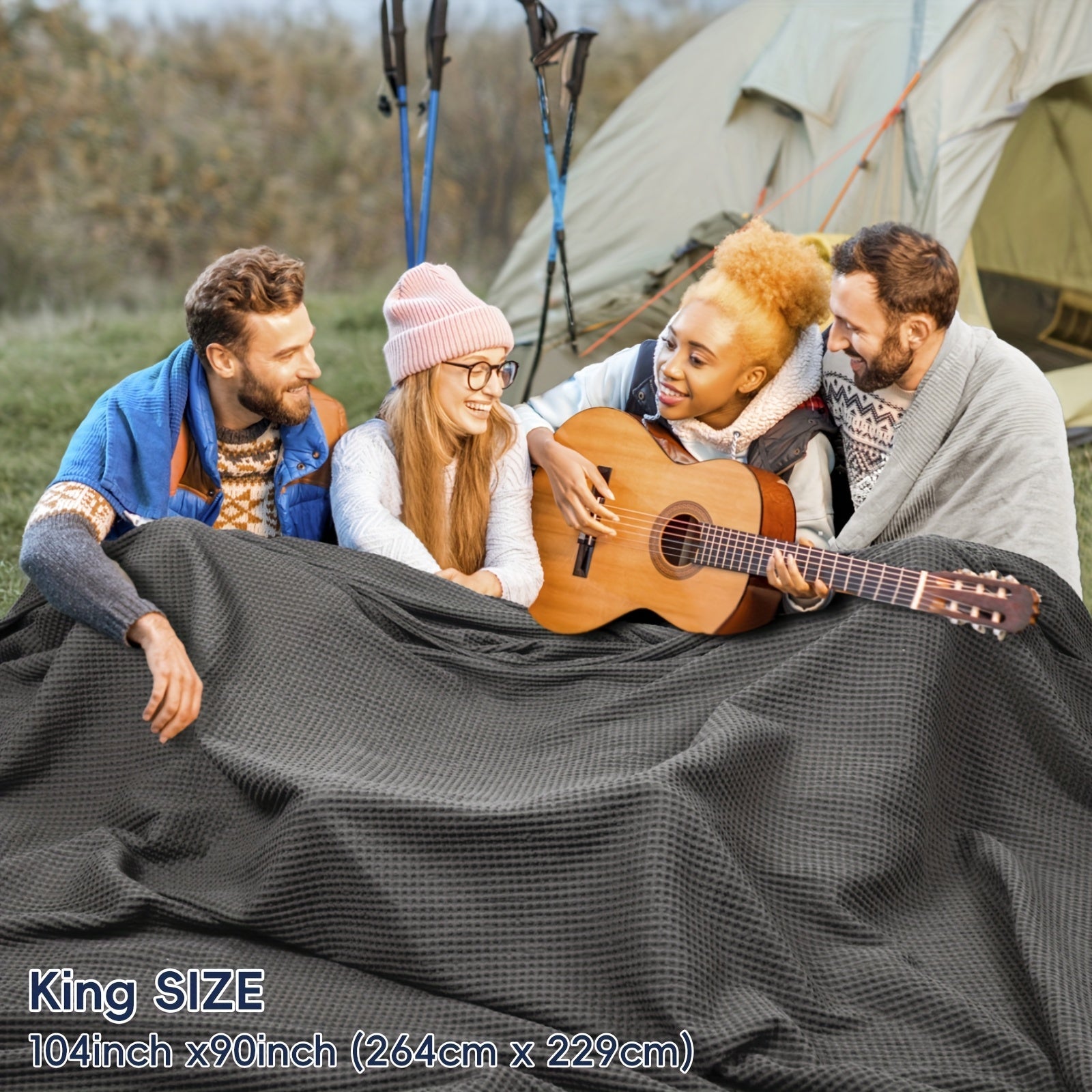 BREEZEWEAVE – All-Season Lightweight Waffle Blanket for Ultimate Comfort