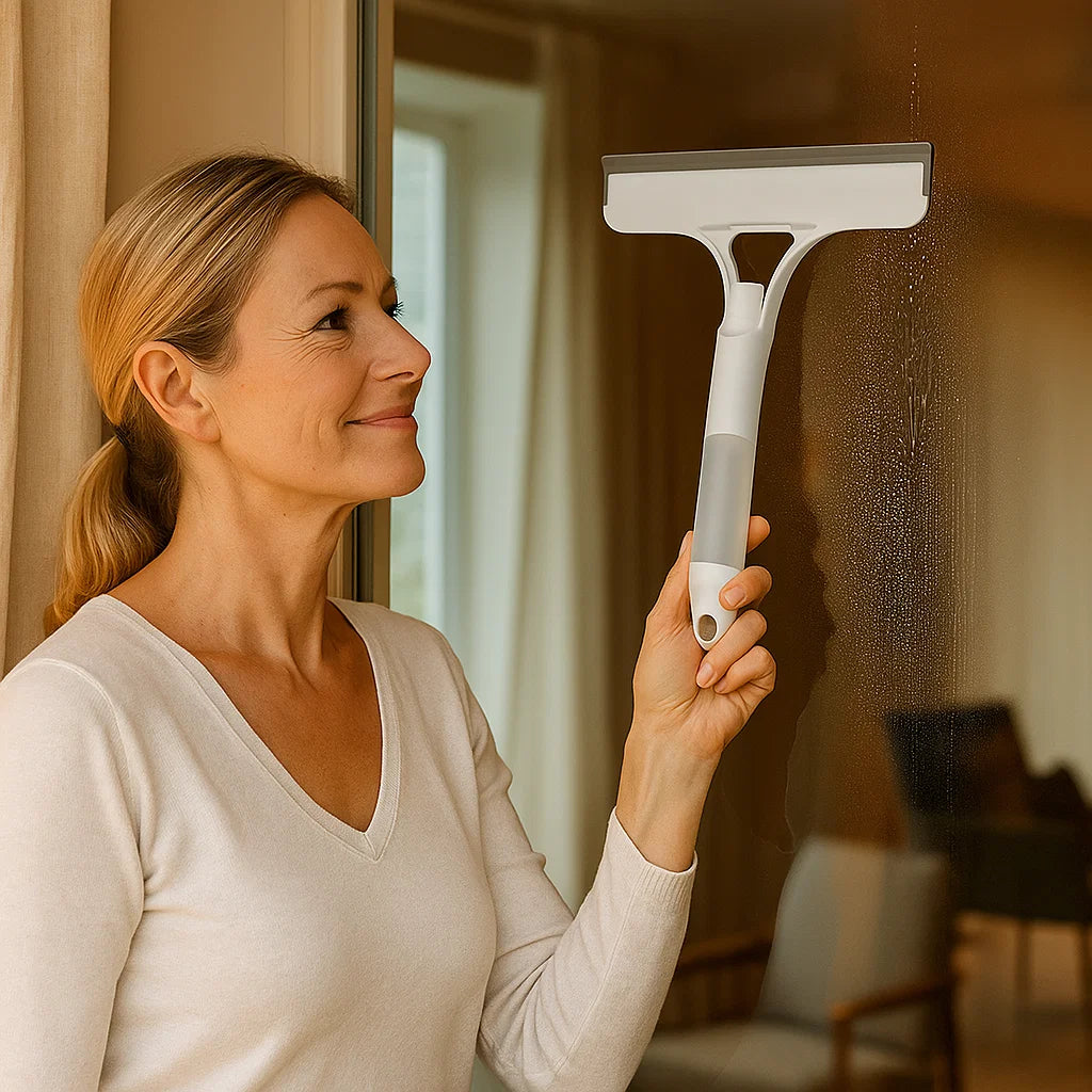 Window Squeegee with Built-In Spray – Streak-Free Cleaning Tool