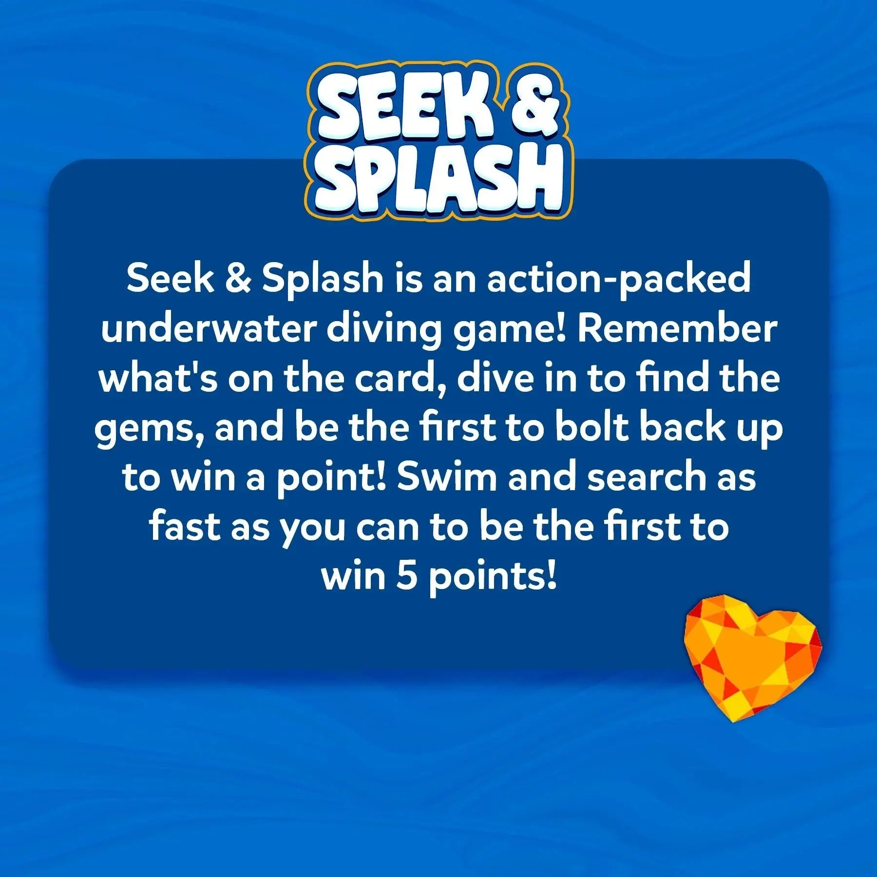 Underwater Pool Treasure Game with Cards and Waterproof Gems