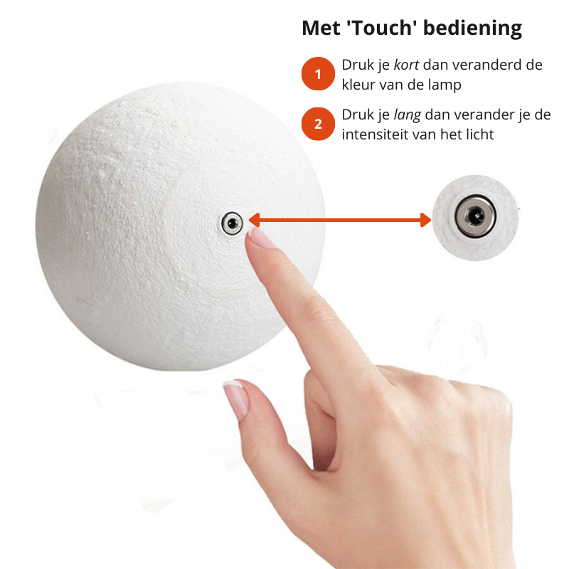 Moon Light with Wooden Base – 16 Colors & Dimmable Brightness