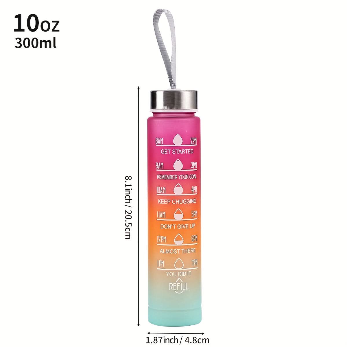 Gradient Water Bottle with Straw for Hydration