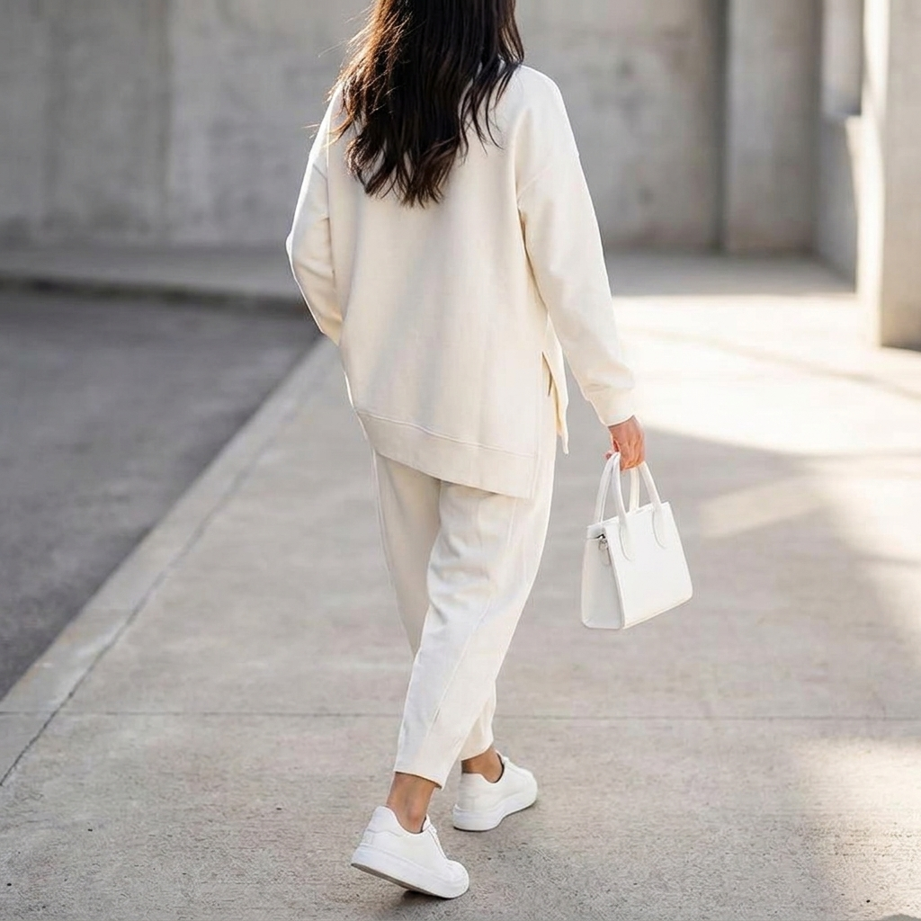 LuminaEase™ – Laid-Back Boat-Neck Top & Slimmed Pant Set