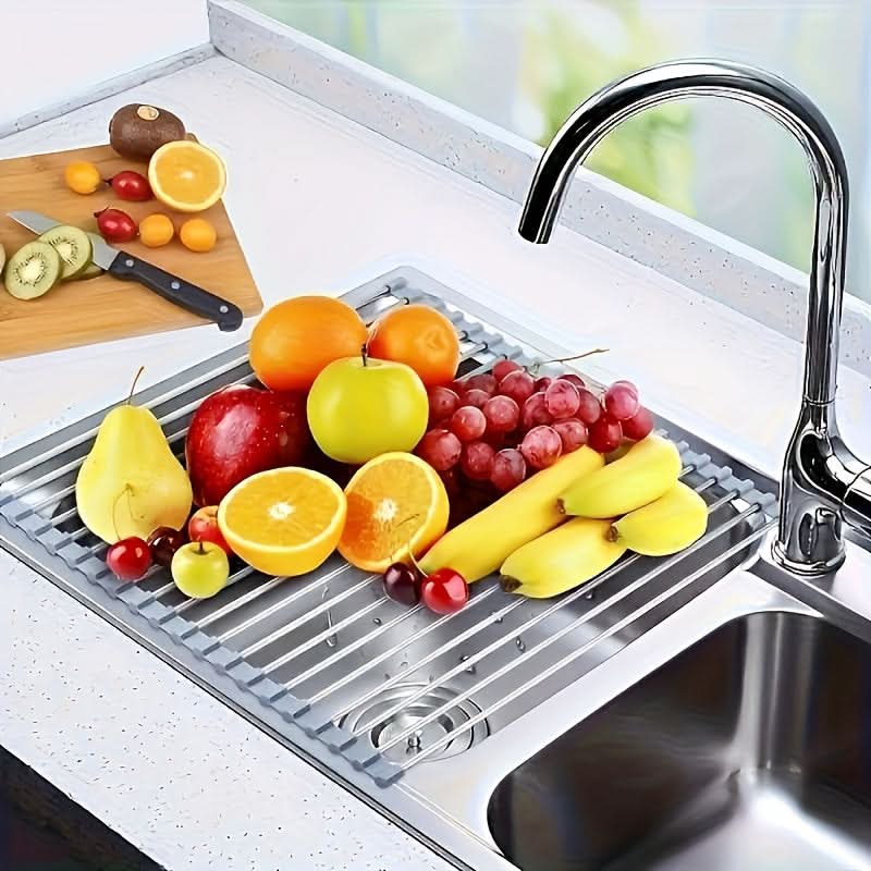 Collapsible Stainless Steel Dish Drainer Rack
