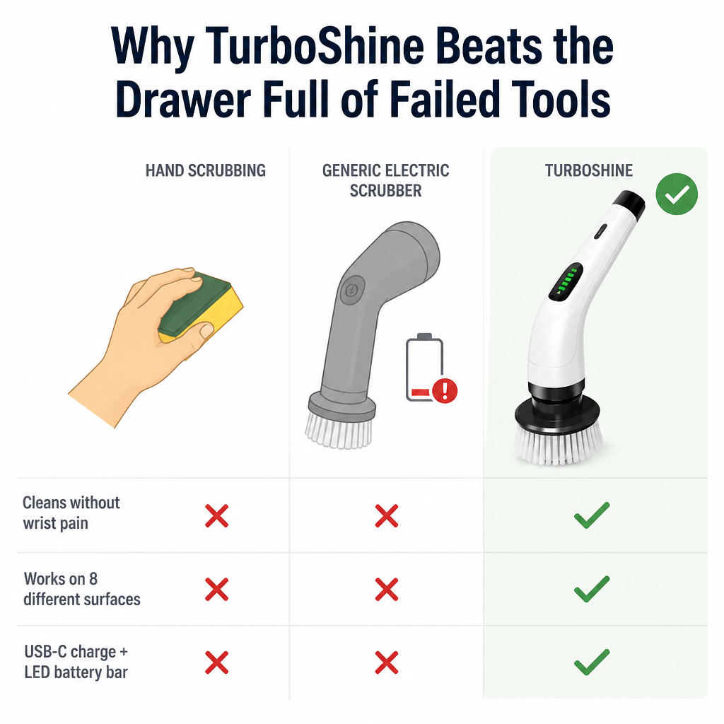 TurboShine™ — Whirl Away Dirt in Half the Time | 8 Heads + Extension Pole