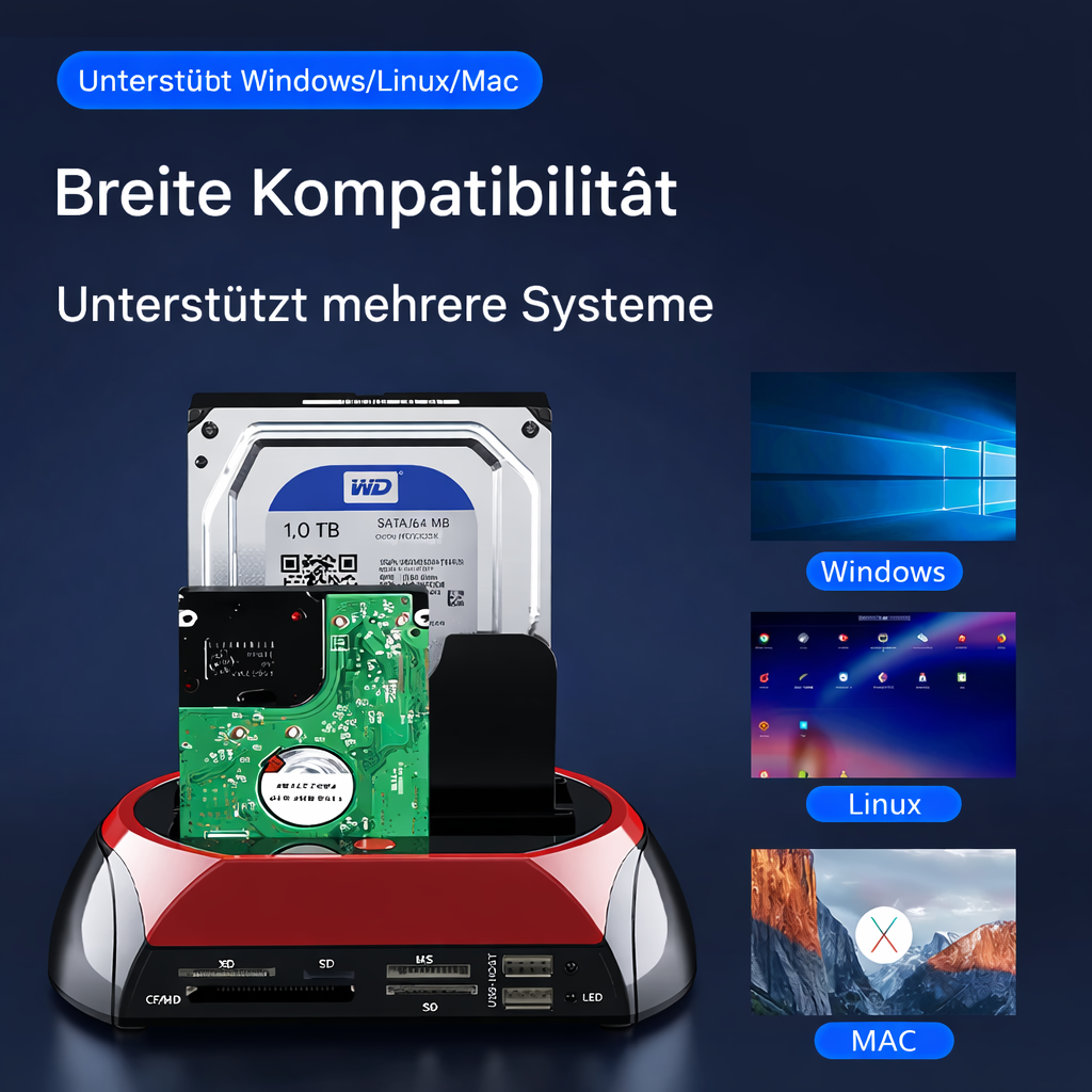 Hard Drive | Flexible Hard Drive Docking Hub | Universal IDE & SATA Dock | TotalRecovery Station