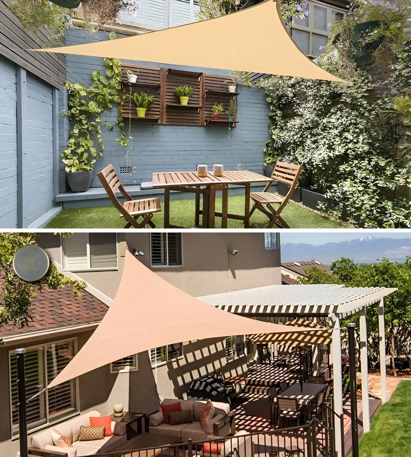 Sun Sail | Triangle Patio Shade | Water-Repellent and UV Resistant | AeriCover