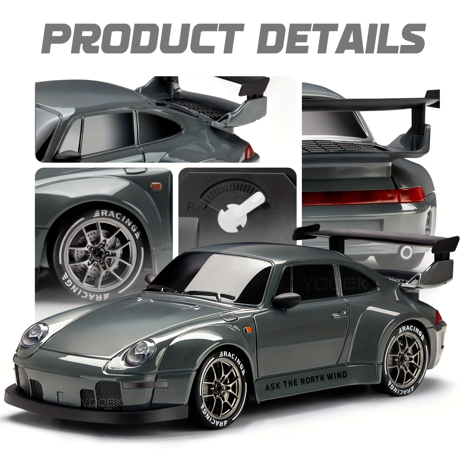 Dynamic 1:24 Drift Racer with LED Wheels and Rechargeable Battery