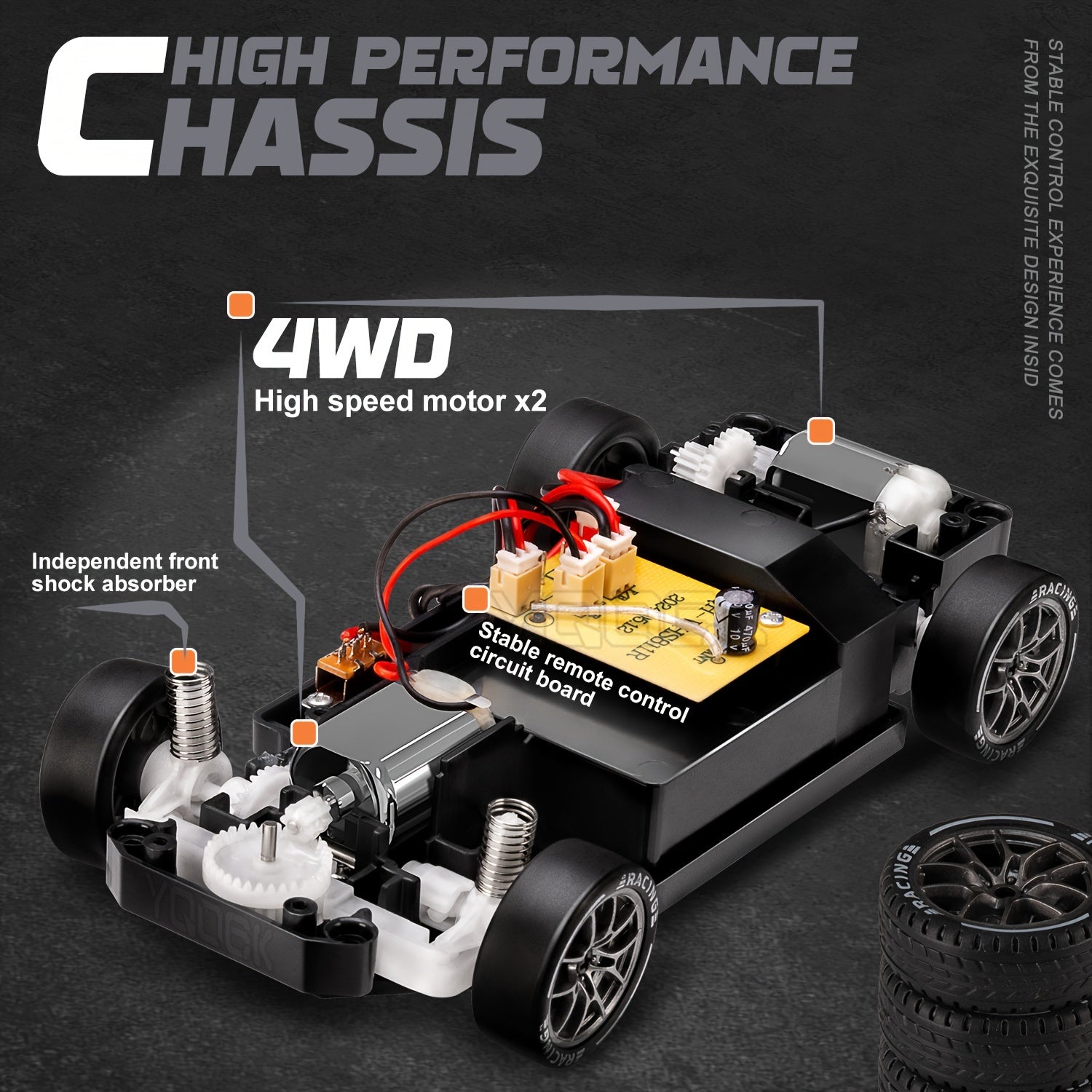 Dynamic 1:24 Drift Racer with LED Wheels and Rechargeable Battery