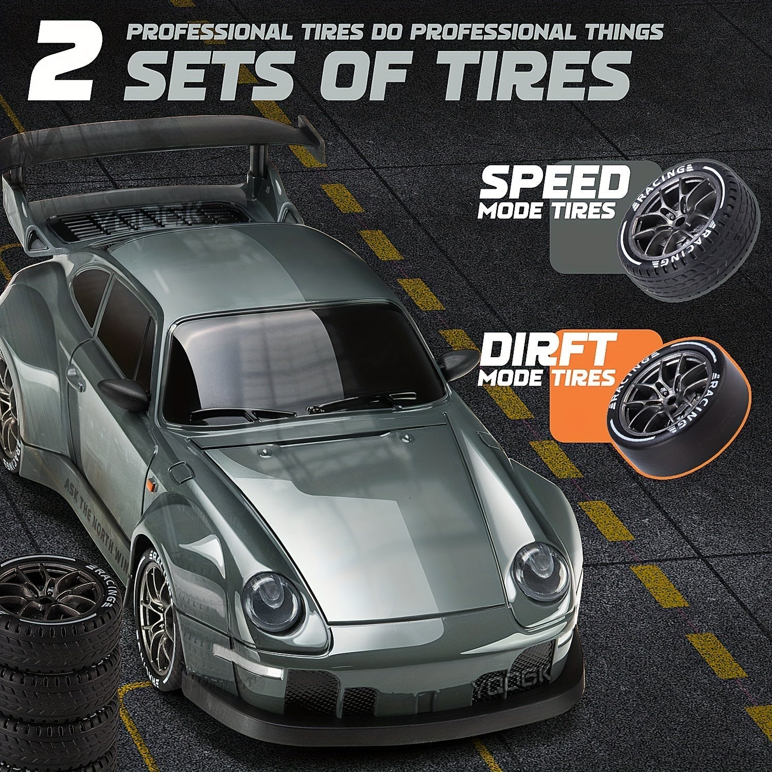 Dynamic 1:24 Drift Racer with LED Wheels and Rechargeable Battery