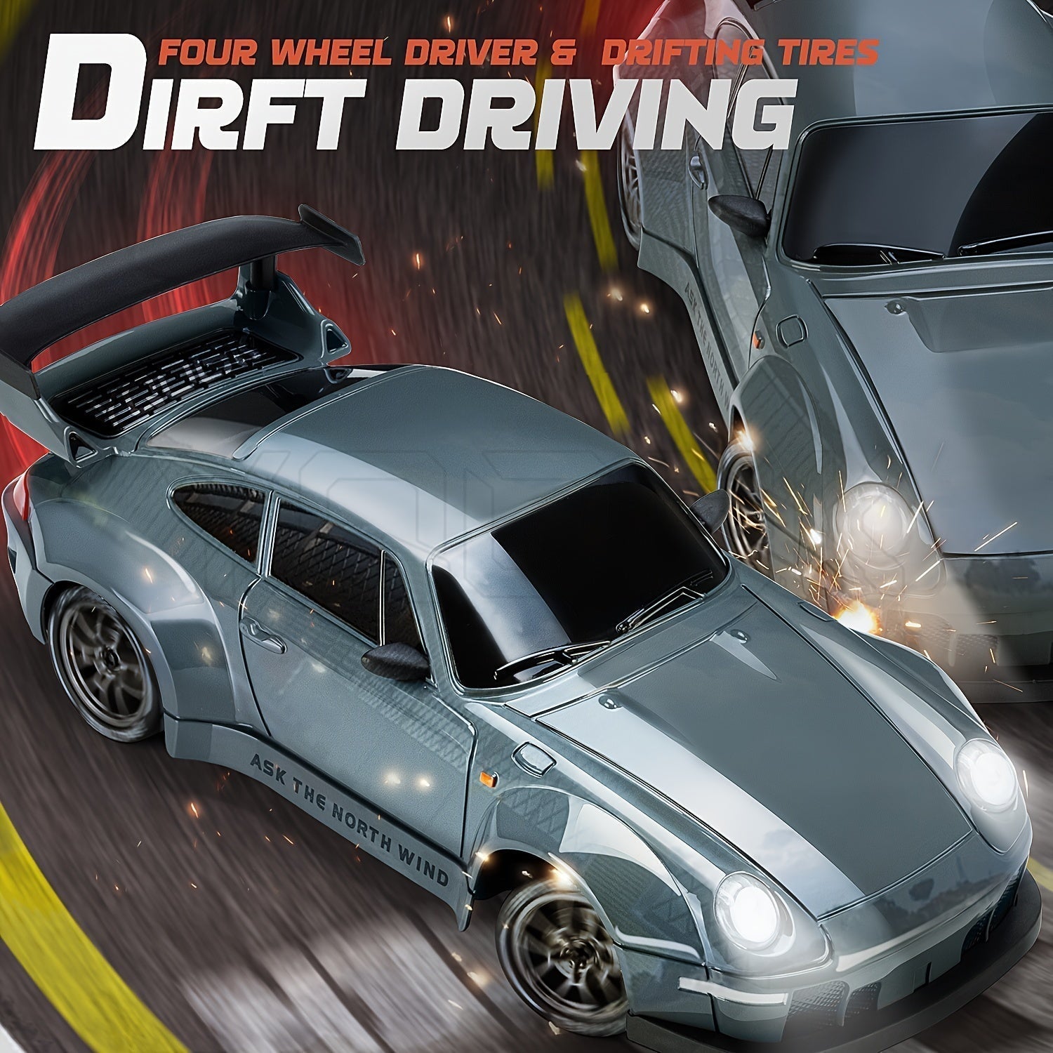Dynamic 1:24 Drift Racer with LED Wheels and Rechargeable Battery