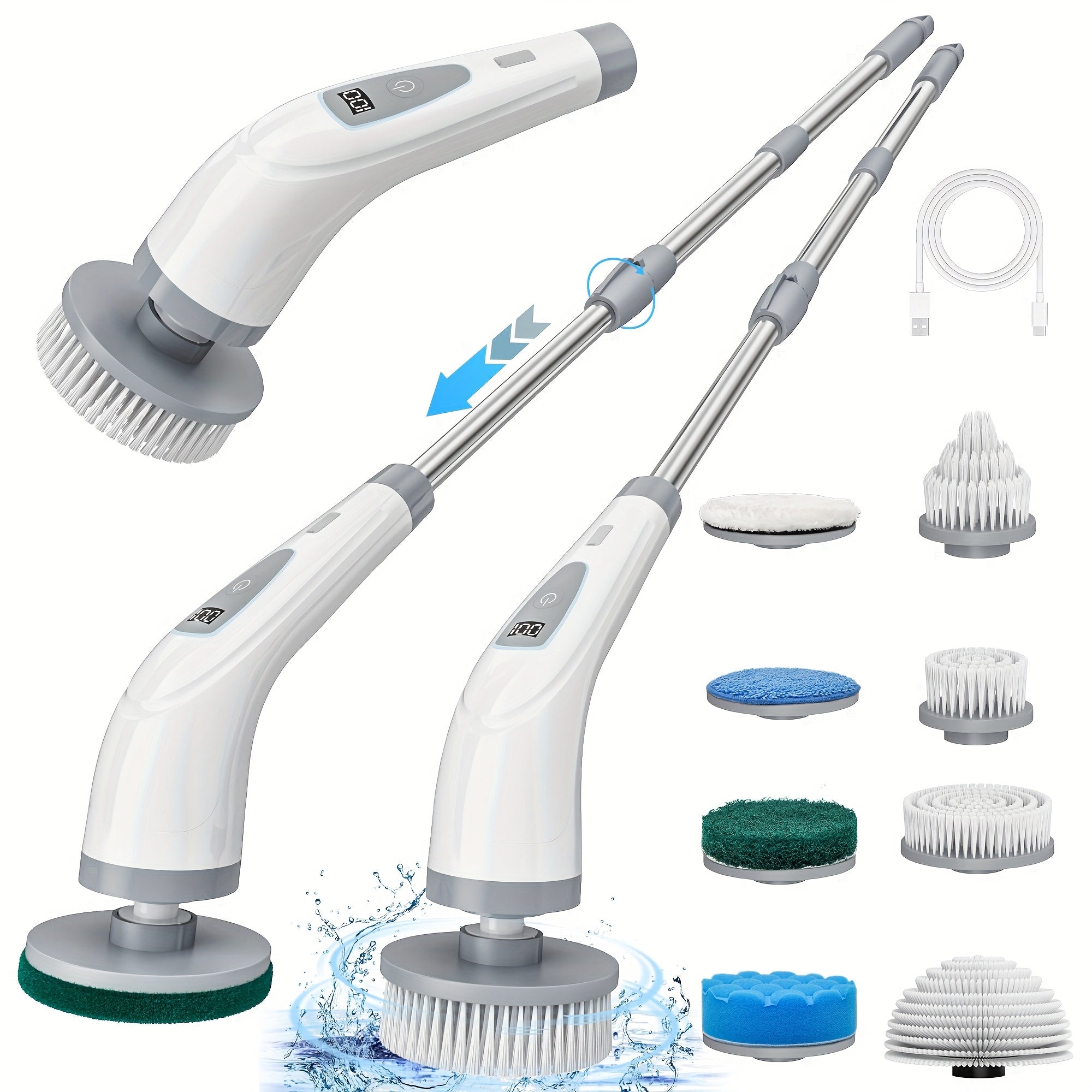 EazyClean - Cordless Electric Scrubbing Tool with Extendable Grip