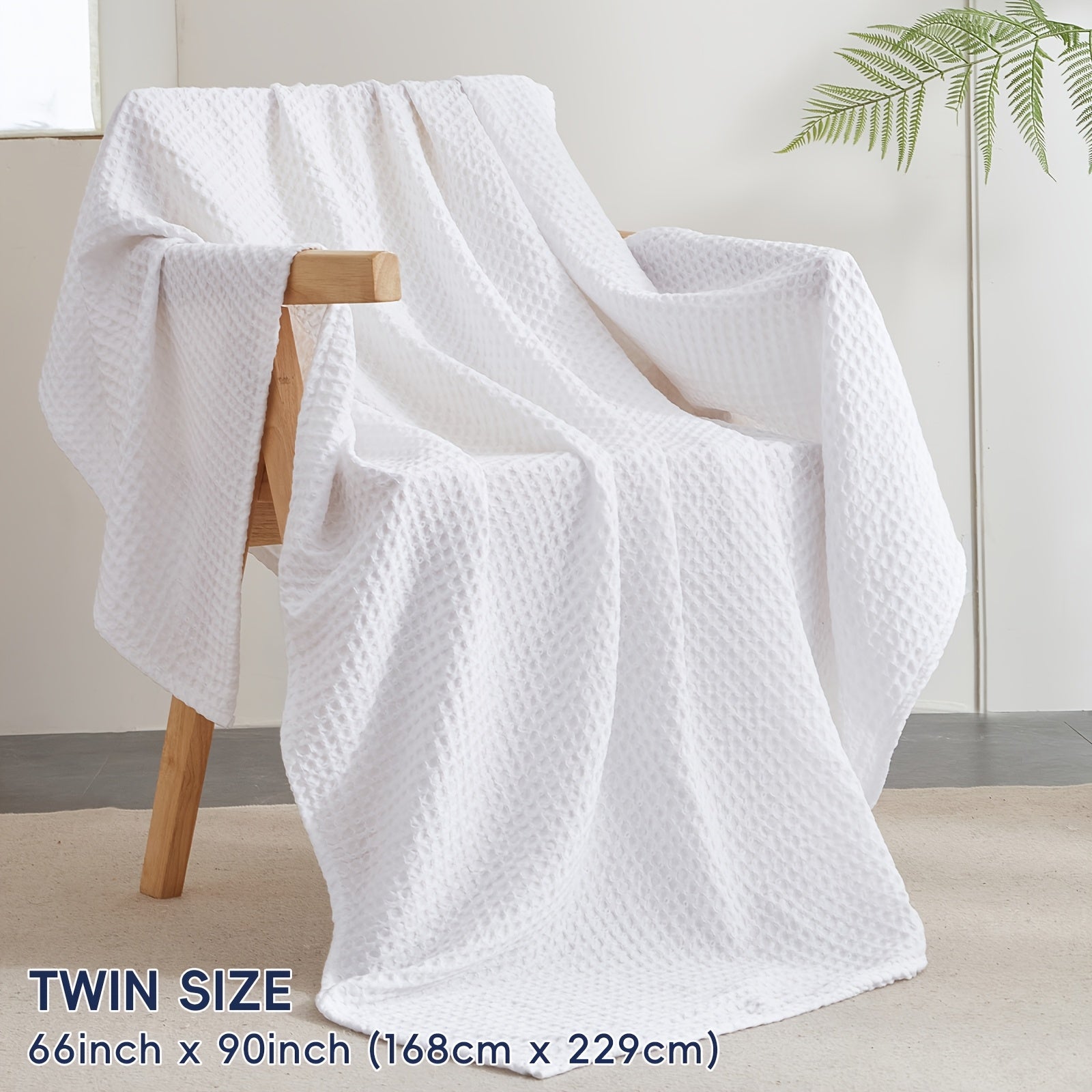 BREEZEWEAVE – All-Season Lightweight Waffle Blanket for Ultimate Comfort