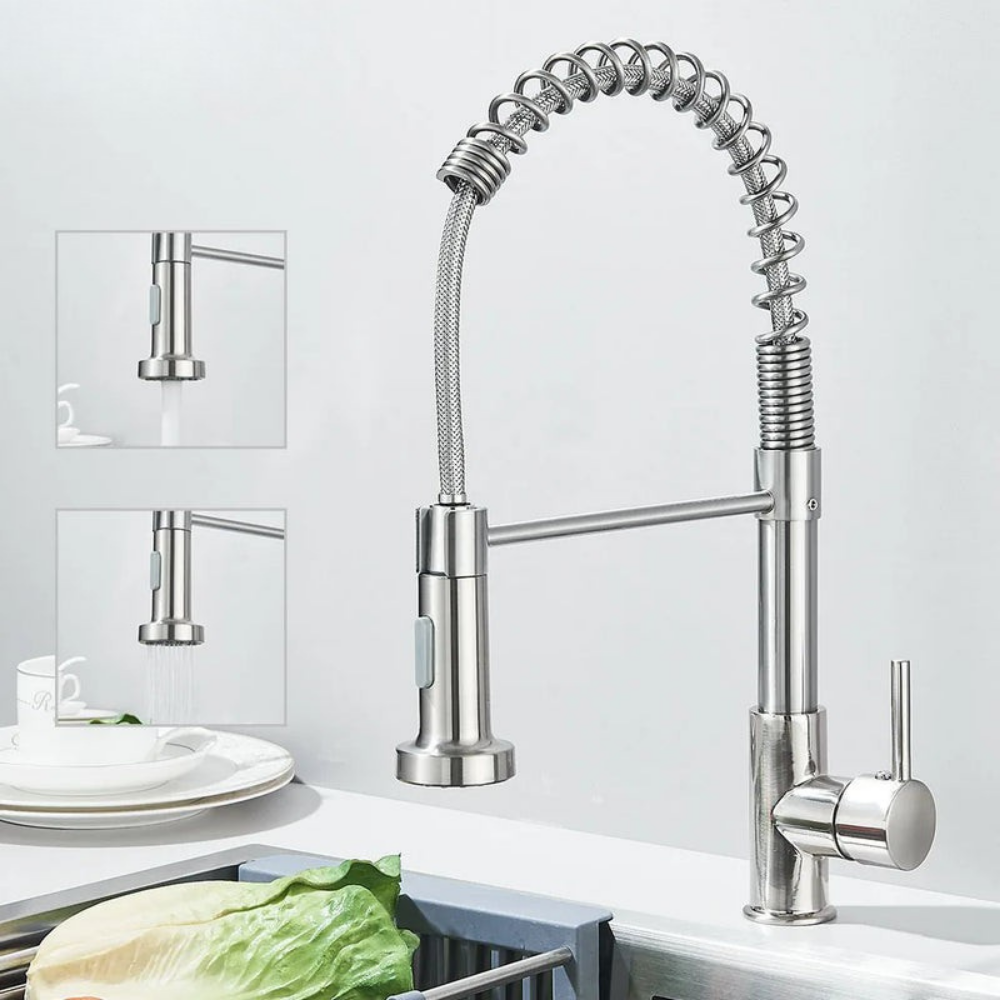 Pull Down Kitchen Faucet with Swivel Spout